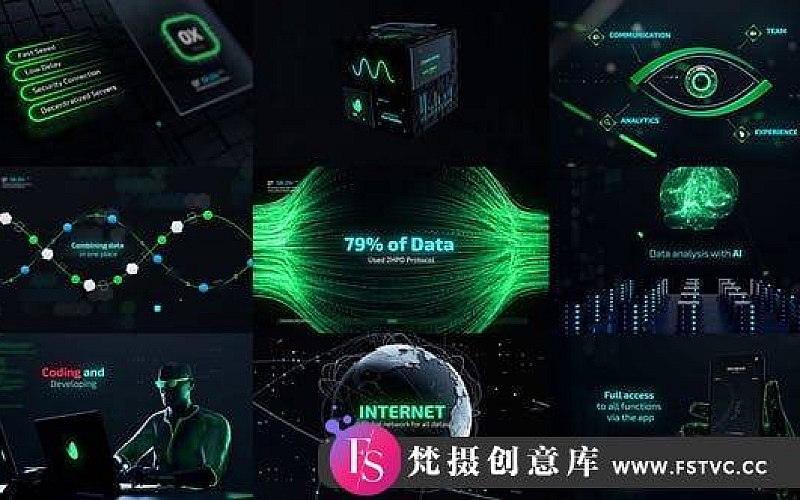 [宣传推广]科技感网络信息流概念宣传片头AE模板- Cyber Technology Trailer