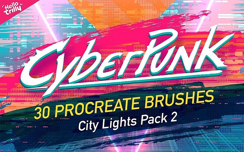 [Procreate笔刷]城市概念艺术赛博朋克绘画Procreate笔刷CyberPunkProcreateBrushes