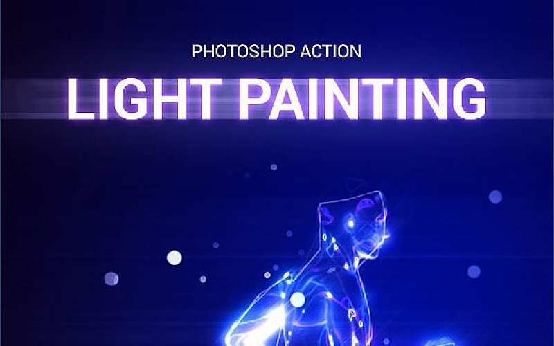 [PS动作下载]抽象霓虹灯发光光绘照片特效PS动作 Light Painting(附视频教程)