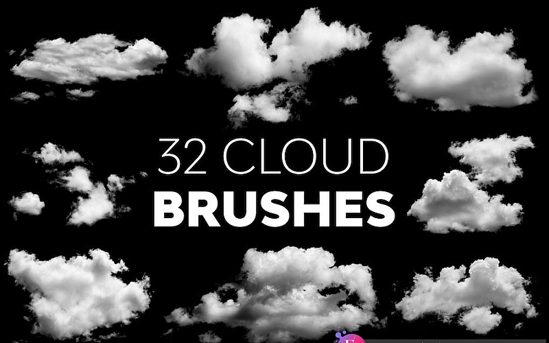 32组高清晰白云云朵笔刷 Cloud Brushes