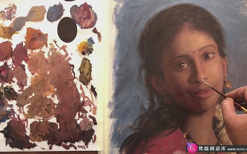 Ashish Kumar Patel 美丽女孩肖像油画绘画教程第三季-中英字幕